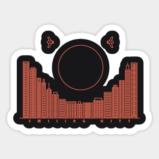 Smiling city - Red version Sticker